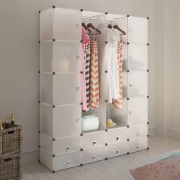 Gossi dulap modular cu 18 compartimente alb 37 x 146 x 180,5 cm