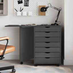 Gossi dulap rulant cu birou moss gri lemn masiv de pin