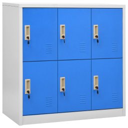 Gossi dulap vestiar, gri deschis si albastru, 90x45x92,5 cm, otel