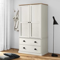 Gossi dulap vigo, alb, 90x55x170 cm, lemn masiv de pin