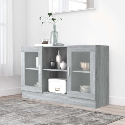 Gossi dulap vitrina, gri sonoma, 120x30,5x70 cm, lemn prelucrat