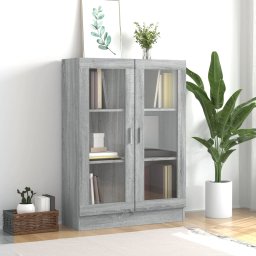 Gossi dulap vitrina, gri sonoma, 82,5x30,5x115 cm, lemn prelucrat