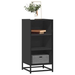 Gossi dulap, negru, 35,5x35x76 cm, lemn prelucrat si metal