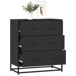 Gossi dulap, negru, 68x35x76 cm, lemn prelucrat si metal