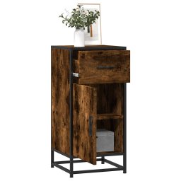 Gossi dulap, stejar fumuriu, 35,5x35x76 cm, lemn prelucrat si metal