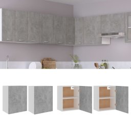 Gossi dulapuri suspendate, 2 buc., gri beton, 50x31x60 cm, pal