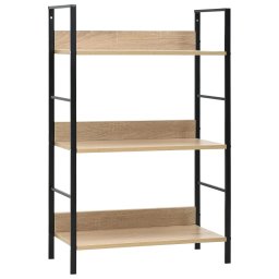 Gossi etajera carti 3 rafturi, stejar, 60x27,6x90,5 cm lemn prelucrat