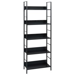 Gossi etajera carti 5 rafturi, negru, 60x27,6x158,5 cm lemn prelucrat