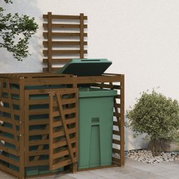Gossi extensie depozitare pubela de gunoi, maro miere, lemn masiv pin