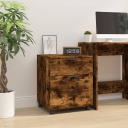 Gossi fiset mobil cu roti, stejar fumuriu, 45x38x54 cm lemn prelucrat