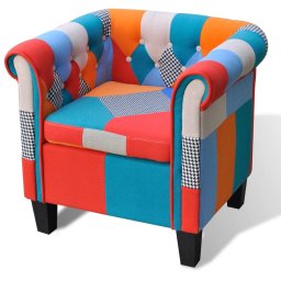 Gossi fotoliu cu model patchwork, material textil