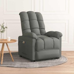 Gossi fotoliu de masaj electric rabatabil, gri inchis, textil