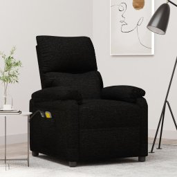 Gossi fotoliu de masaj electric rabatabil, negru, textil