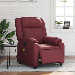 Gossi fotoliu de masaj electric rabatabil, rosu vin, piele ecologica