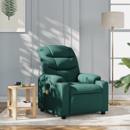 Gossi fotoliu de masaj rabatabil, verde inchis, material textil