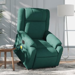 Gossi fotoliu electric masaj rabatabil / ridicare verde inchis textil