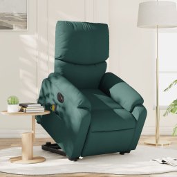 Gossi fotoliu electric masaj rabatabil / ridicare verde inchis textil