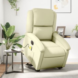 Gossi fotoliu electric masaj rabatabil cu ridicare crem piele natural