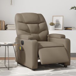 Gossi fotoliu electric masaj rabatabil, cappuccino, piele ecologica