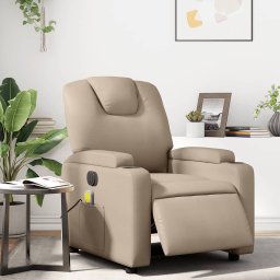Gossi fotoliu electric masaj rabatabil, cappuccino, piele ecologica
