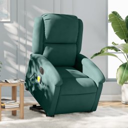 Gossi fotoliu electric masaj rabatabil/ridicare verde inchis catifea