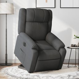 Gossi fotoliu electric rabatabil cu ridicare, gri inchis, textil