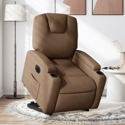 Gossi fotoliu electric rabatabil cu ridicare, maro, textil