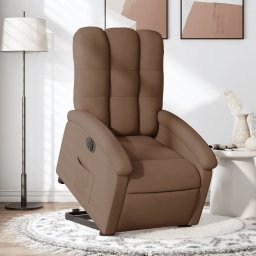 Gossi fotoliu electric rabatabil cu ridicare, maro, textil