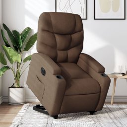 Gossi fotoliu electric rabatabil cu ridicare, maro, textil