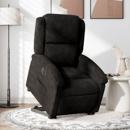 Gossi fotoliu electric rabatabil cu ridicare, negru, catifea