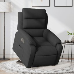 Gossi fotoliu electric rabatabil cu ridicare, negru, textil