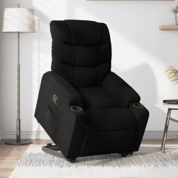 Gossi fotoliu electric rabatabil cu ridicare, negru, textil