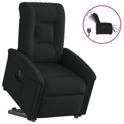 Gossi fotoliu electric rabatabil cu ridicare, negru, textil