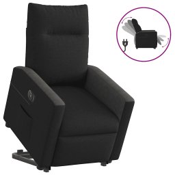 Gossi fotoliu electric rabatabil cu ridicare, negru, textil
