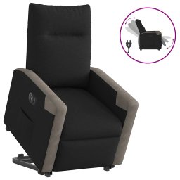 Gossi fotoliu electric rabatabil cu ridicare, negru, textil