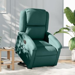 Gossi fotoliu electric rabatabil cu ridicare, verde inchis, textil
