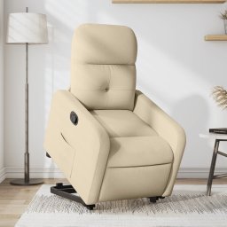Gossi fotoliu rabatabil cu ridicare pe verticala, crem, textil