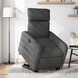 Gossi fotoliu rabatabil cu ridicare pe verticala, gri inchis, textil