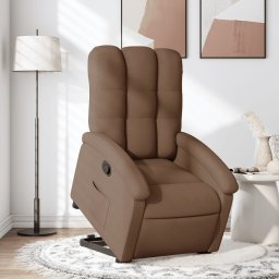 Gossi fotoliu rabatabil cu ridicare pe verticala, maro, textil