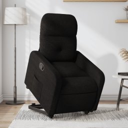 Gossi fotoliu rabatabil cu ridicare pe verticala, negru, textil
