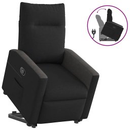 Gossi fotoliu rabatabil cu ridicare pe verticala, negru, textil