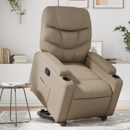 Gossi fotoliu rabatabil cu ridicare, cappuccino, piele ecologica