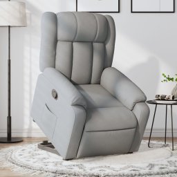 Gossi fotoliu rabatabil cu ridicare, gri deschis, material textil