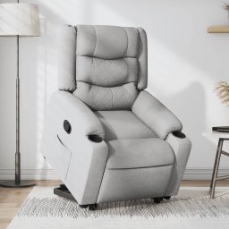 Gossi fotoliu rabatabil cu ridicare, gri deschis, material textil