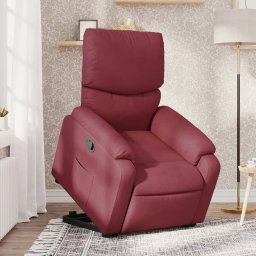 Gossi fotoliu rabatabil cu ridicare, rosu vin, material textil