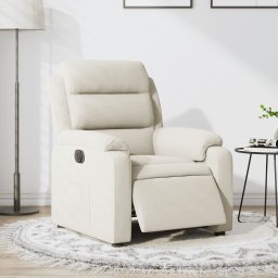 Gossi fotoliu rabatabil electric, crem, catifea
