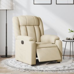 Gossi fotoliu rabatabil electric, crem, material textil