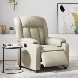 Gossi fotoliu rabatabil electric, crem, piele ecologica