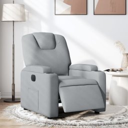 Gossi fotoliu rabatabil electric, gri deschis, textil