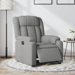 Gossi fotoliu rabatabil electric, gri deschis, textil